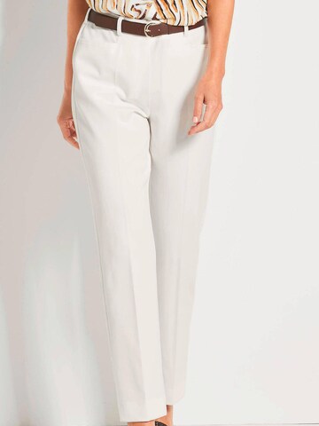 Regular Pantalon à plis Goldner en blanc