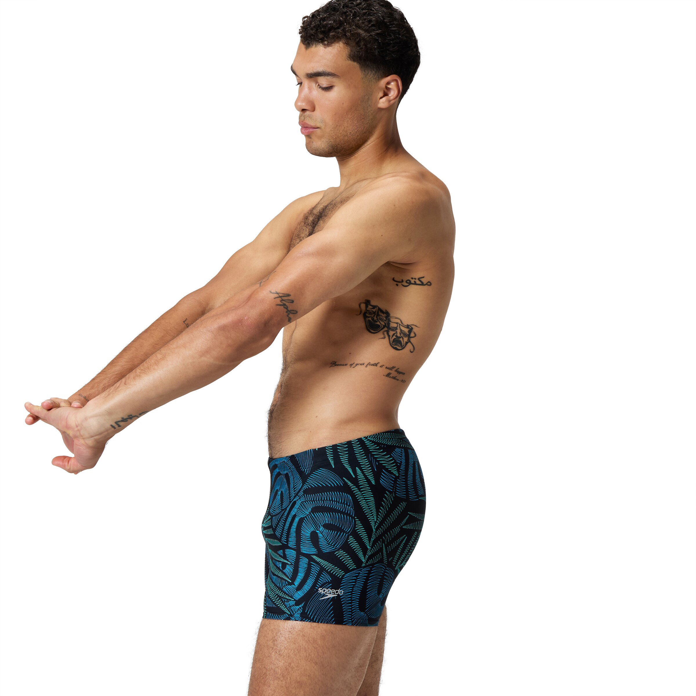 SPEEDO Athletic Swim Trunks in Black