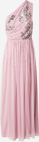 Maya Deluxe Evening Dress in Pink: front