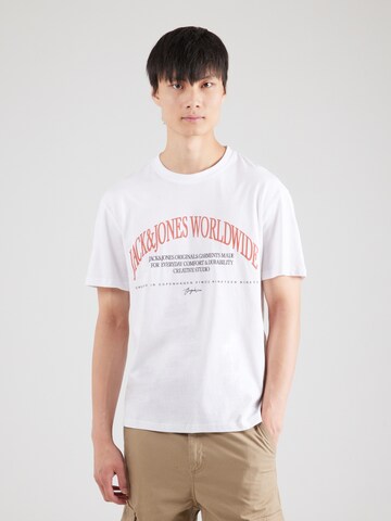 JACK & JONES Футболка 'JORFREDERIKSBERG MARGATE' в Белый: спереди