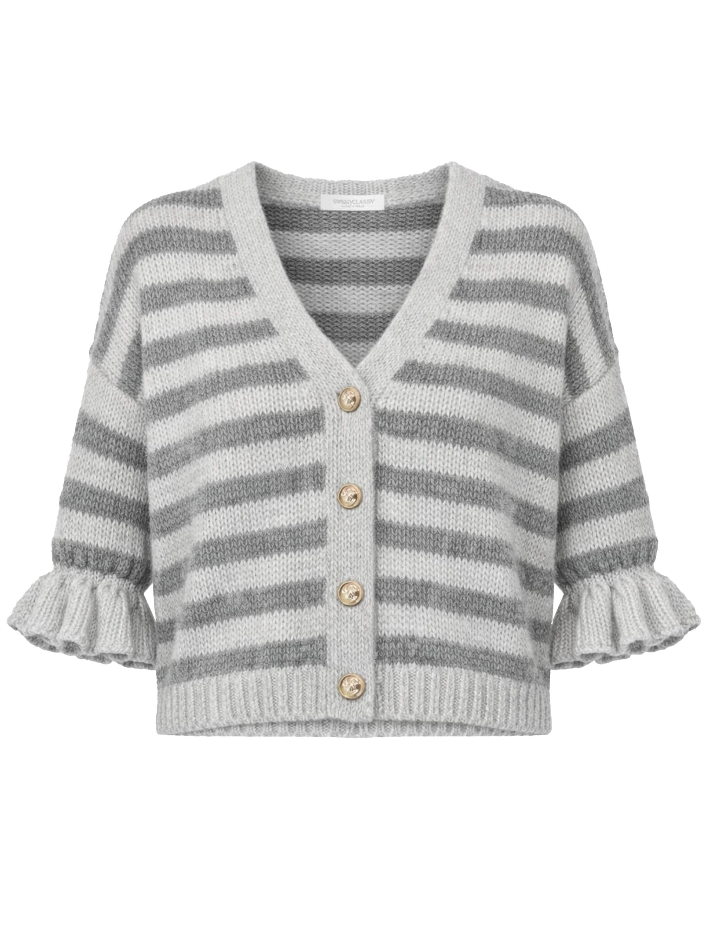 SASSYCLASSY Strickjacke‌‌‌‌‌‌‌‌‌ in Grau: Vorderseite