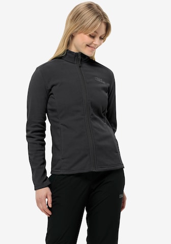 JACK WOLFSKIN Athletic Fleece Jacket 'TAUNUS' in Black: front