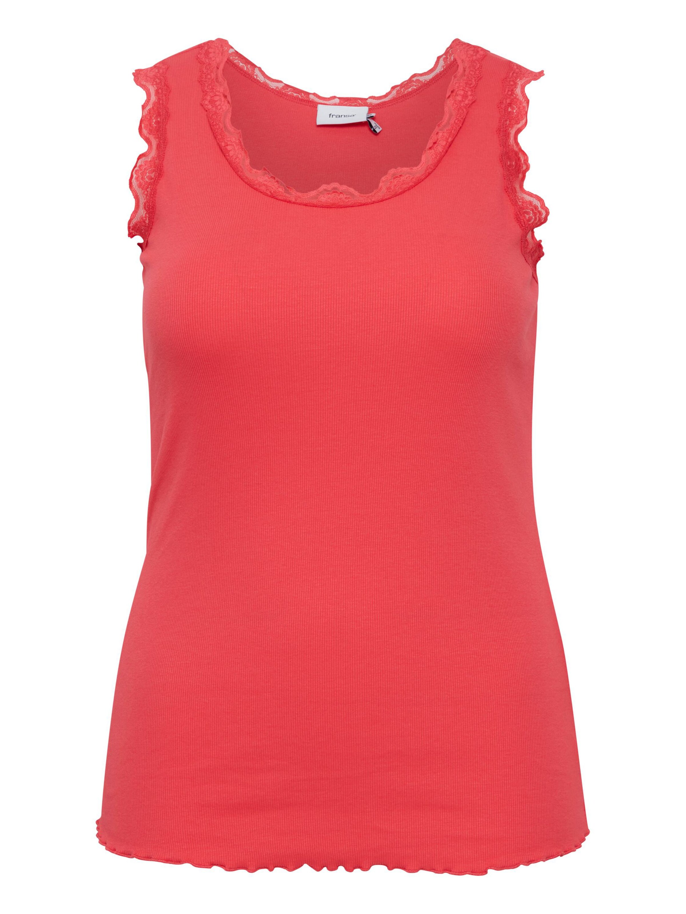 Fransa Curve Top 'FPZamond' in Rood: voorkant