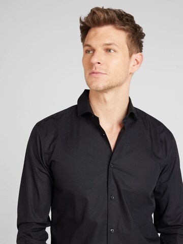 Slim fit Camicia 'Erriko' di HUGO in nero