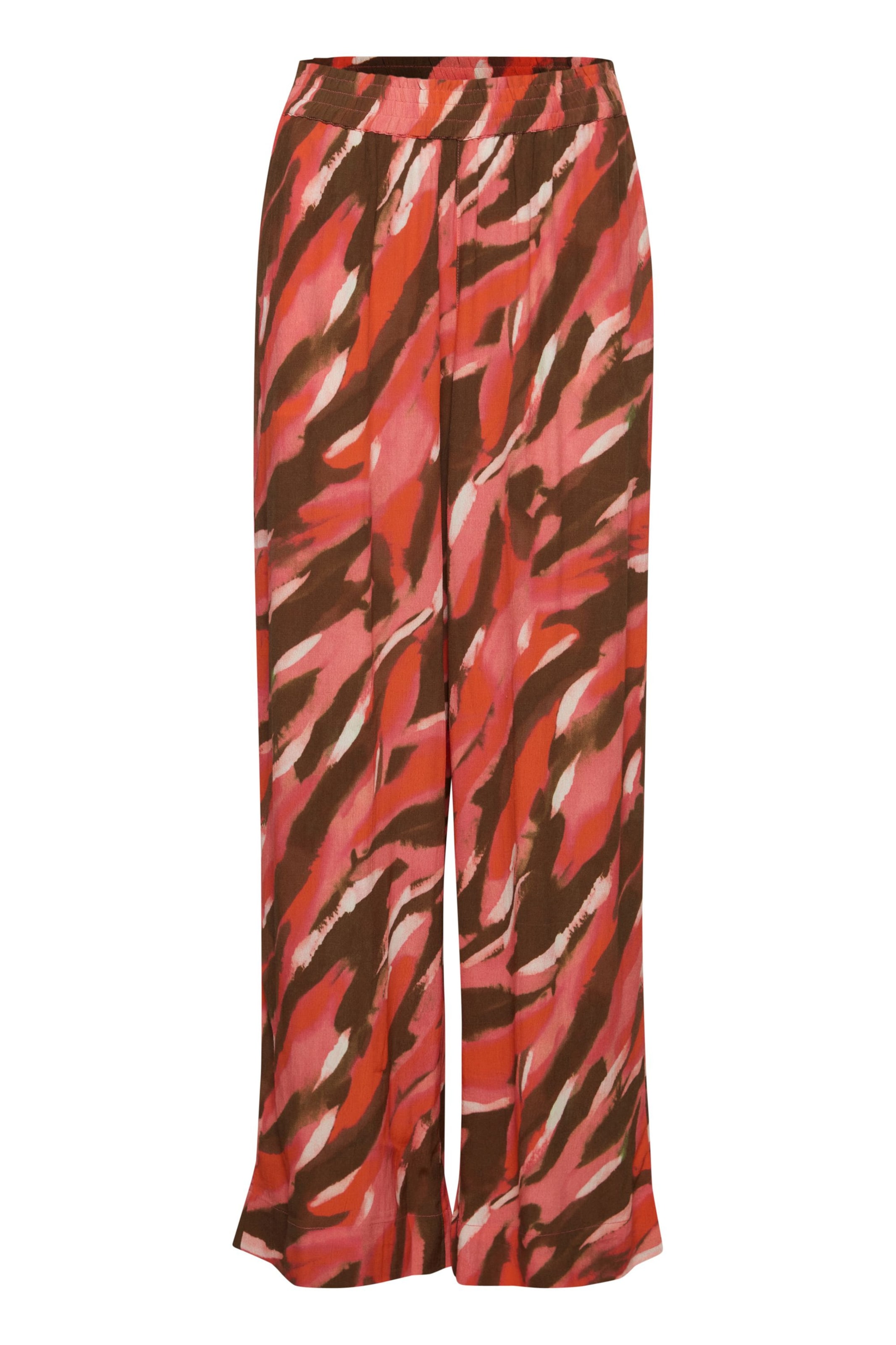 Fransa Hose 'Kaiya' in oliv / rot / hellrot, Produktansicht