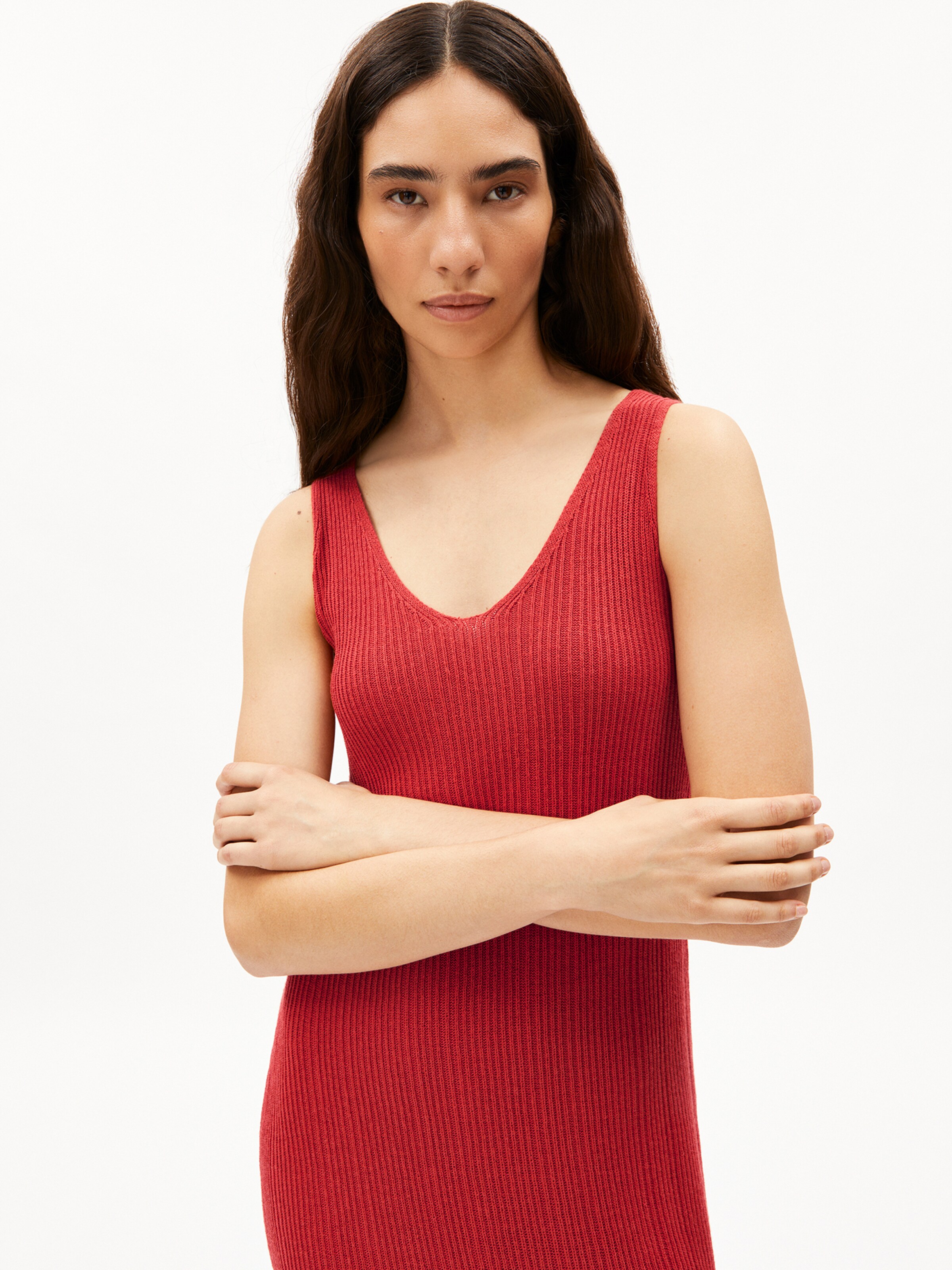 Robes en maille 'CINDAA' ARMEDANGELS en orange : devant