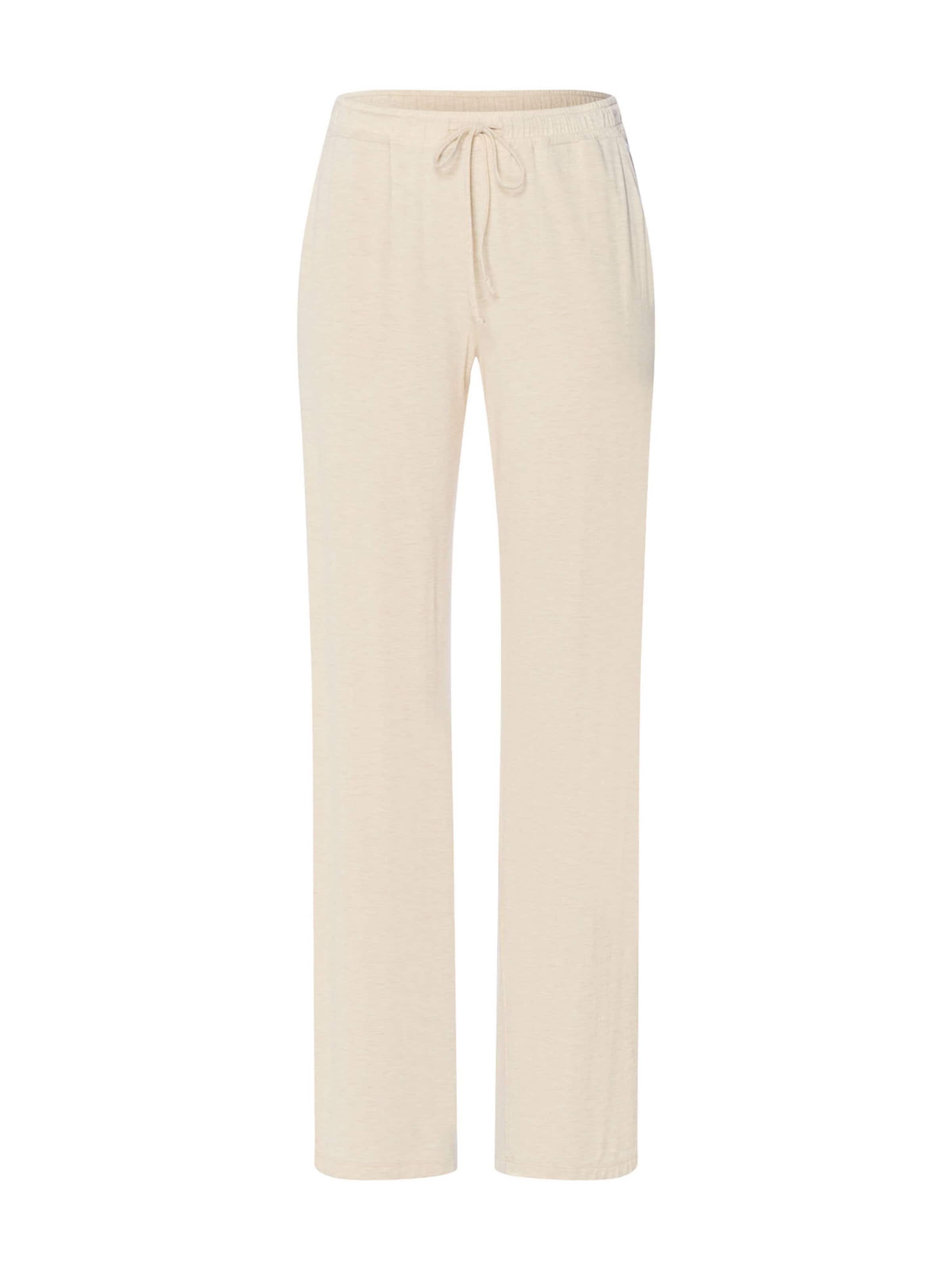 Hanro Pajama pants 'Natural Elegance' in Beige: front