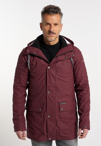 Schmuddelwedda Between-Seasons Parka in Red: front