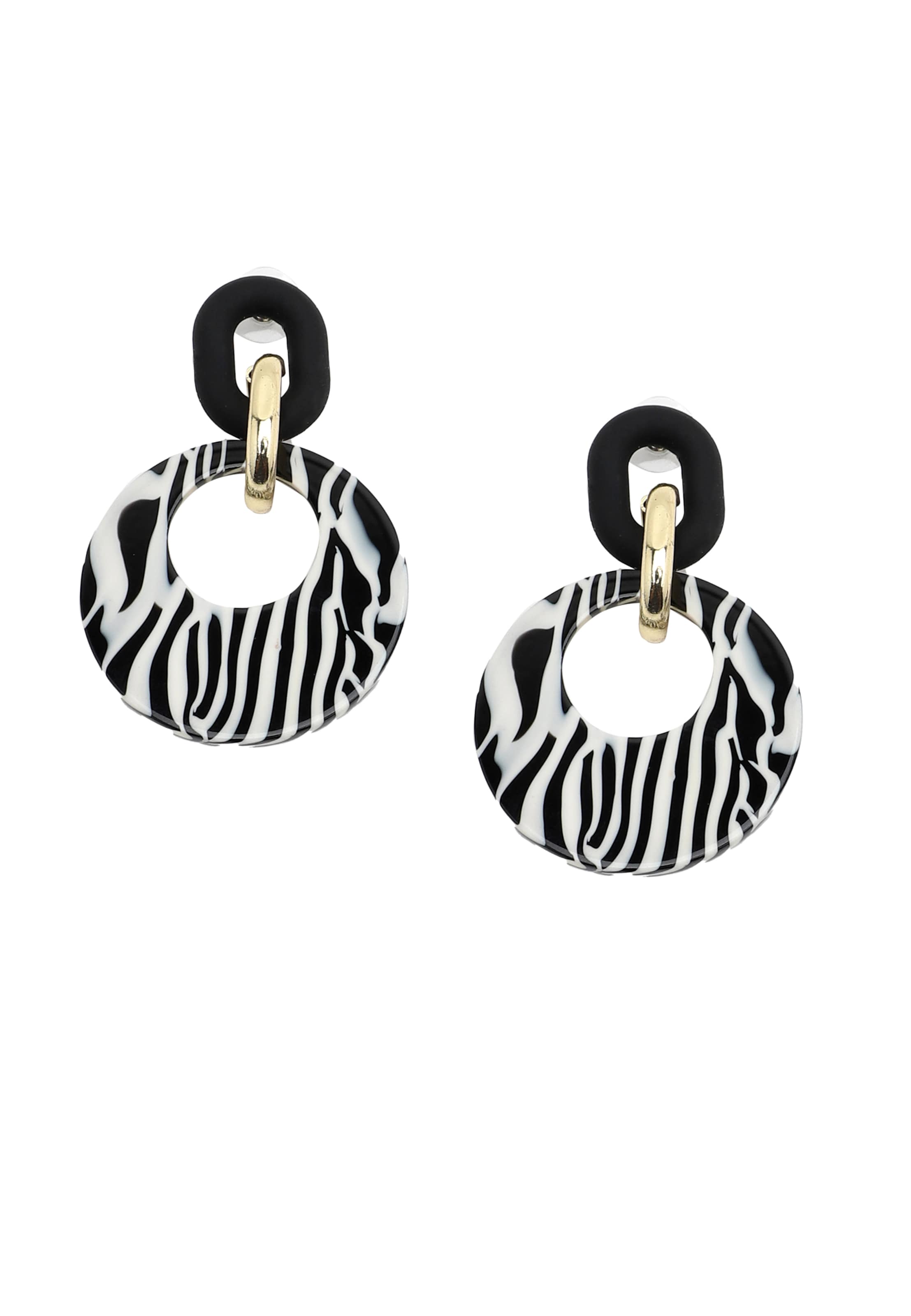SOHI Boucles d'oreilles 'Alva' en noir / blanc, Vue avec produit