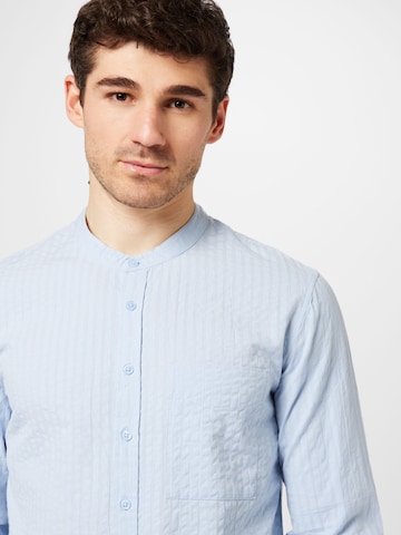 ABOUT YOU Slim fit Button Up Shirt 'Benno' in Blue