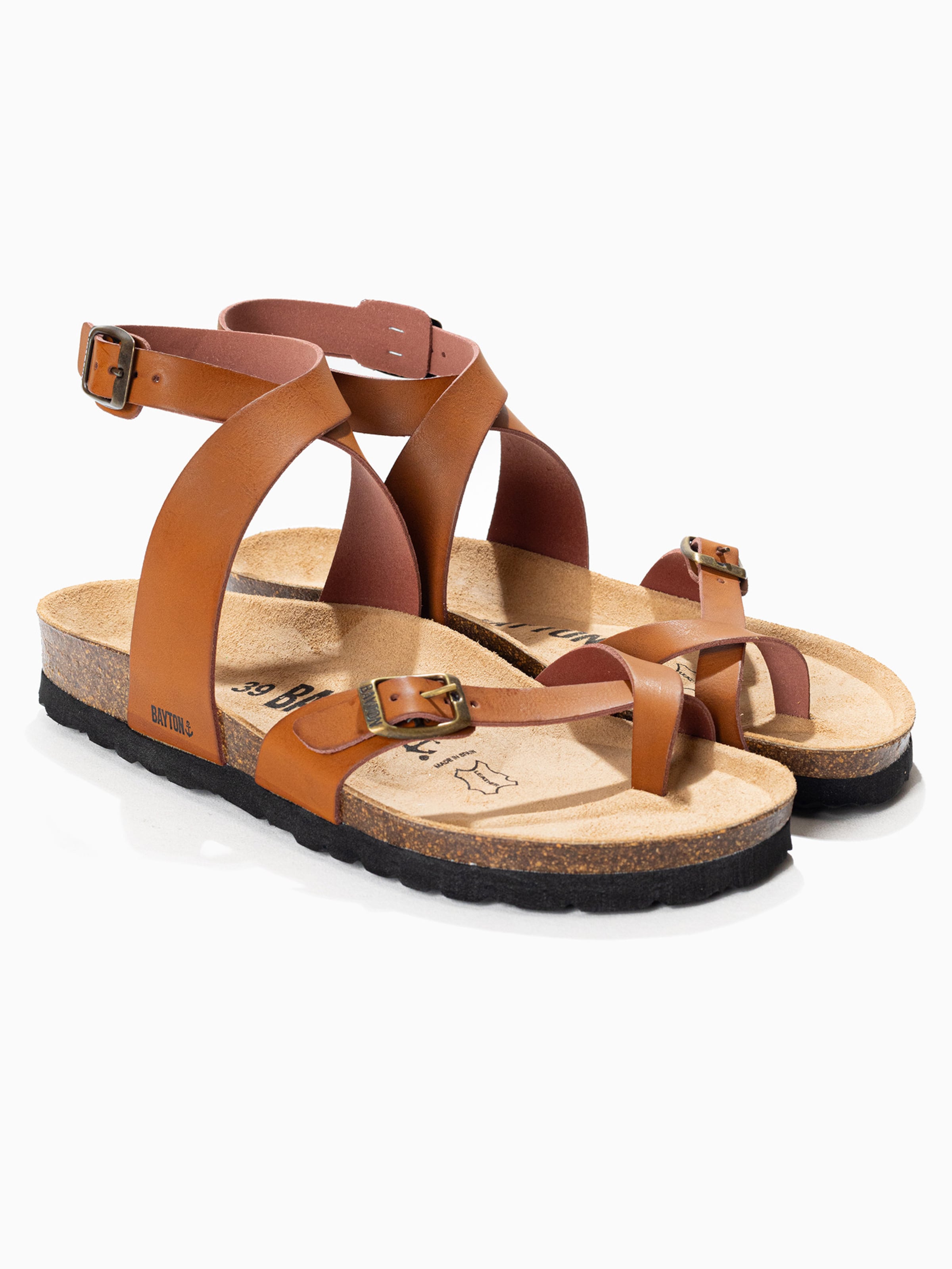 Bayton Sandali s paščki 'Swan' | rjava barva