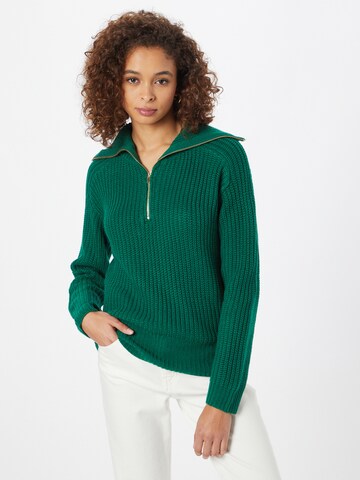 PIECES Пуловер 'SMILLA' в зелено: отпред