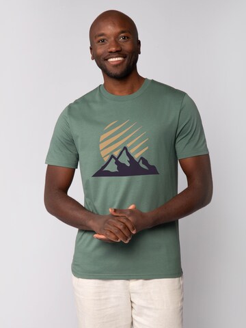 T-Shirt 'Mountain and Sun' Watapparel en vert : devant