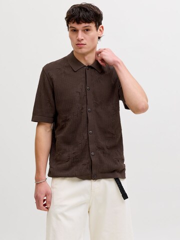 JACK & JONES Comfort Fit Hemd in Braun: Vorderseite