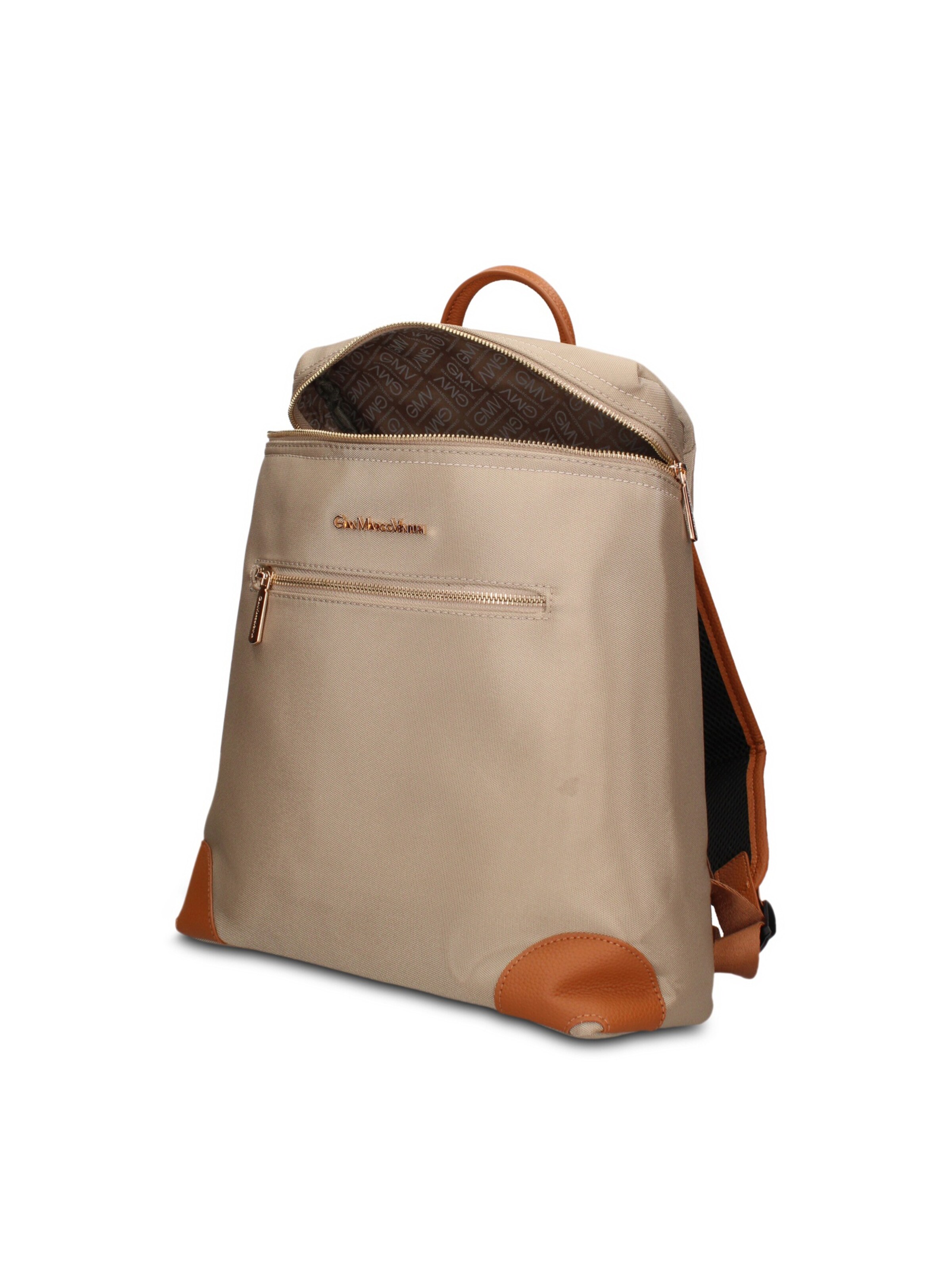 Zaino 'Zaino Vegan Leather Gianmarco Venturi - e con Zip' di GianMarco Venturi in beige