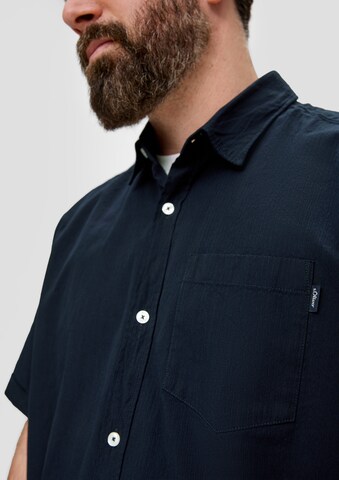 s.Oliver Regular fit Button Up Shirt in Blue