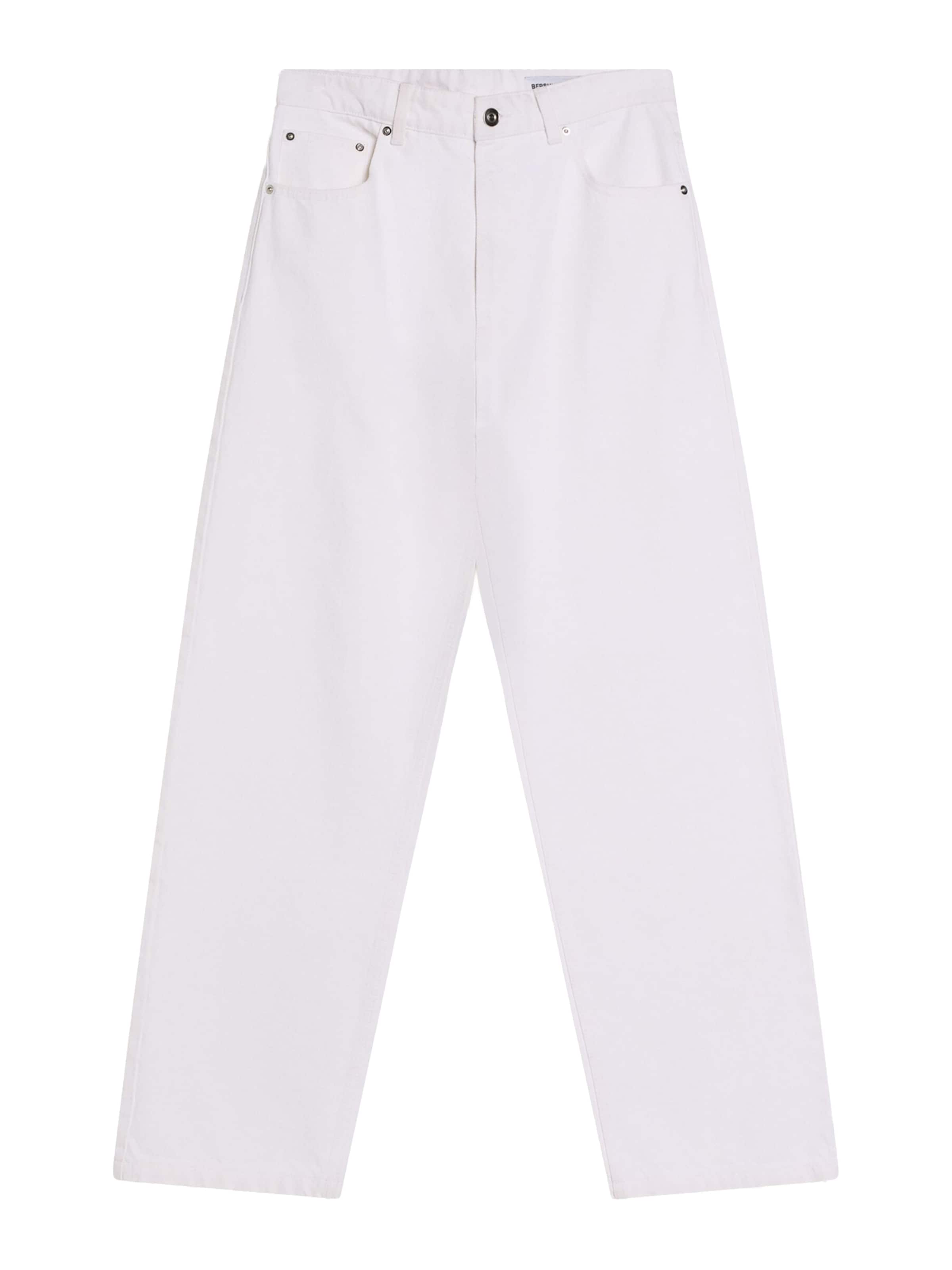 Bershka Baggy Дънки в бяло: отпред