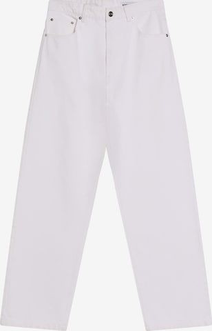 Bershka Baggy Дънки в бяло: отпред
