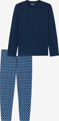 SCHIESSER - Pijama largo 'Casual Essentials' en azul: frente