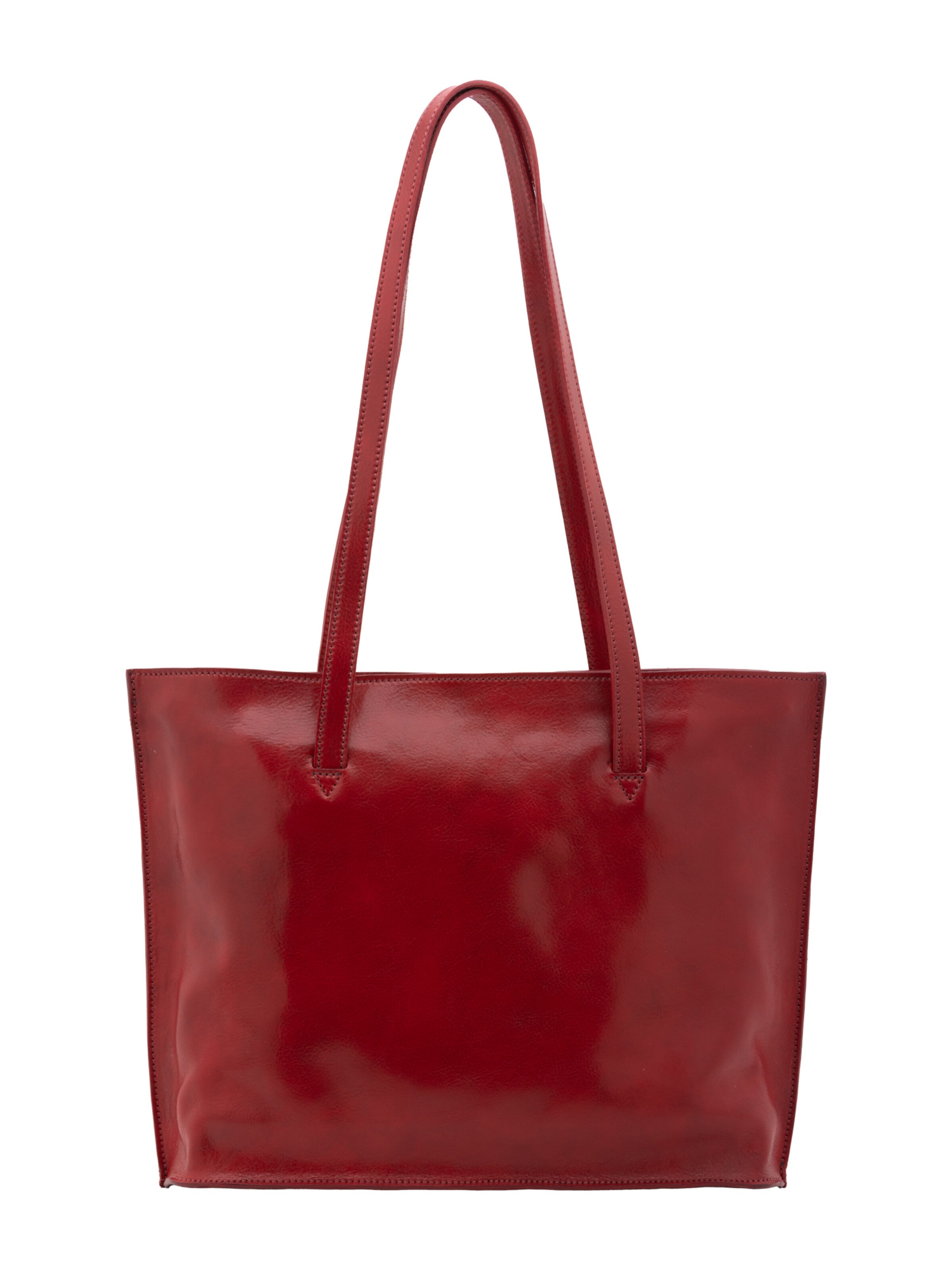 Borsa a spalla 'Borsa a Spalla Donna Pelle Vera Vacchetta - Chiusura Zip Made in Italy' di I Fratelli in rosso: frontale
