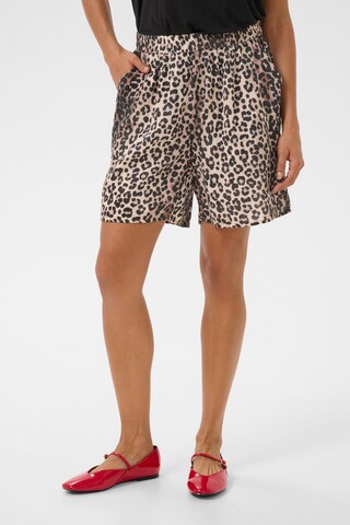 Regular Pantalon CULTURE en beige : devant