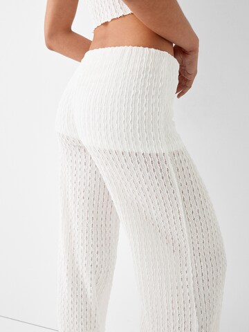 Bershka Regular Trousers in White