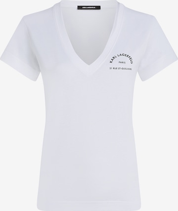 balts Karl Lagerfeld T-Krekls: no priekšpuses