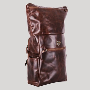 Buckle & Seam Laptop Bag in Brown