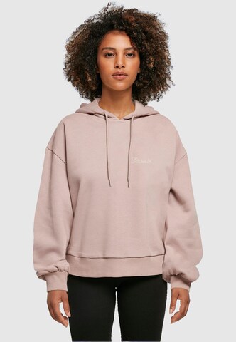 Merchcode Sweatshirt 'It Beats Loud' in Pink: Vorderseite
