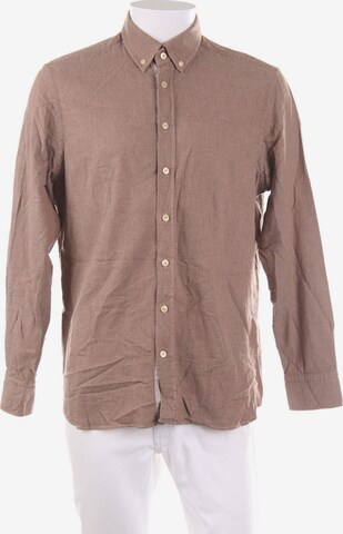 Hackett London Button-down-Hemd XL in Braun: predná strana