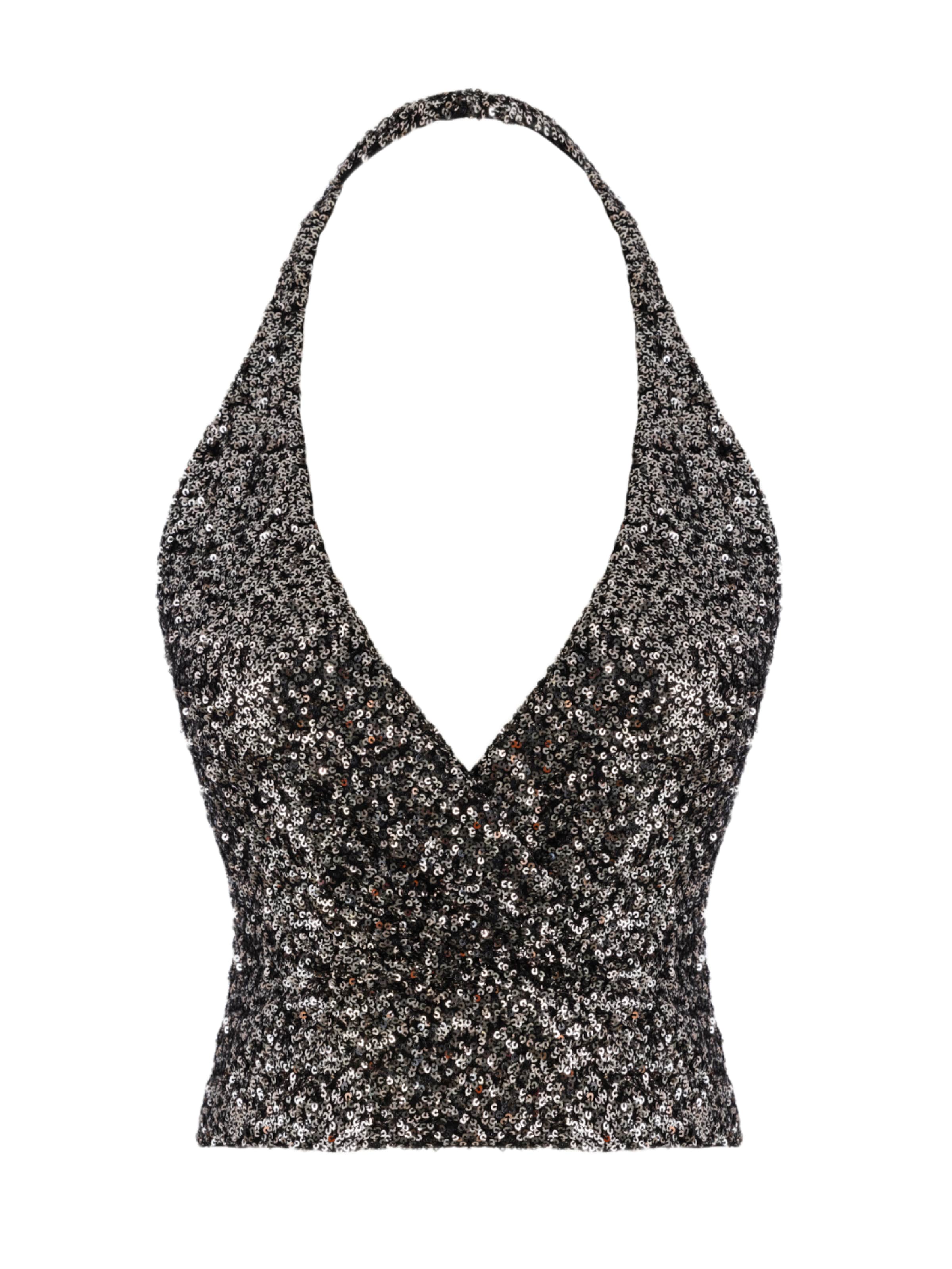 No Matter What Top in Silber: Vorderseite