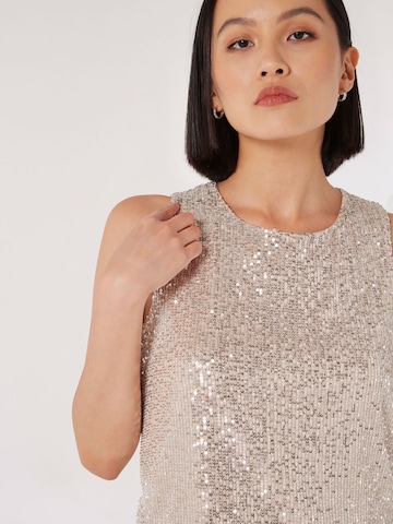 Apricot Sequin Shell Top ' ' in Beige