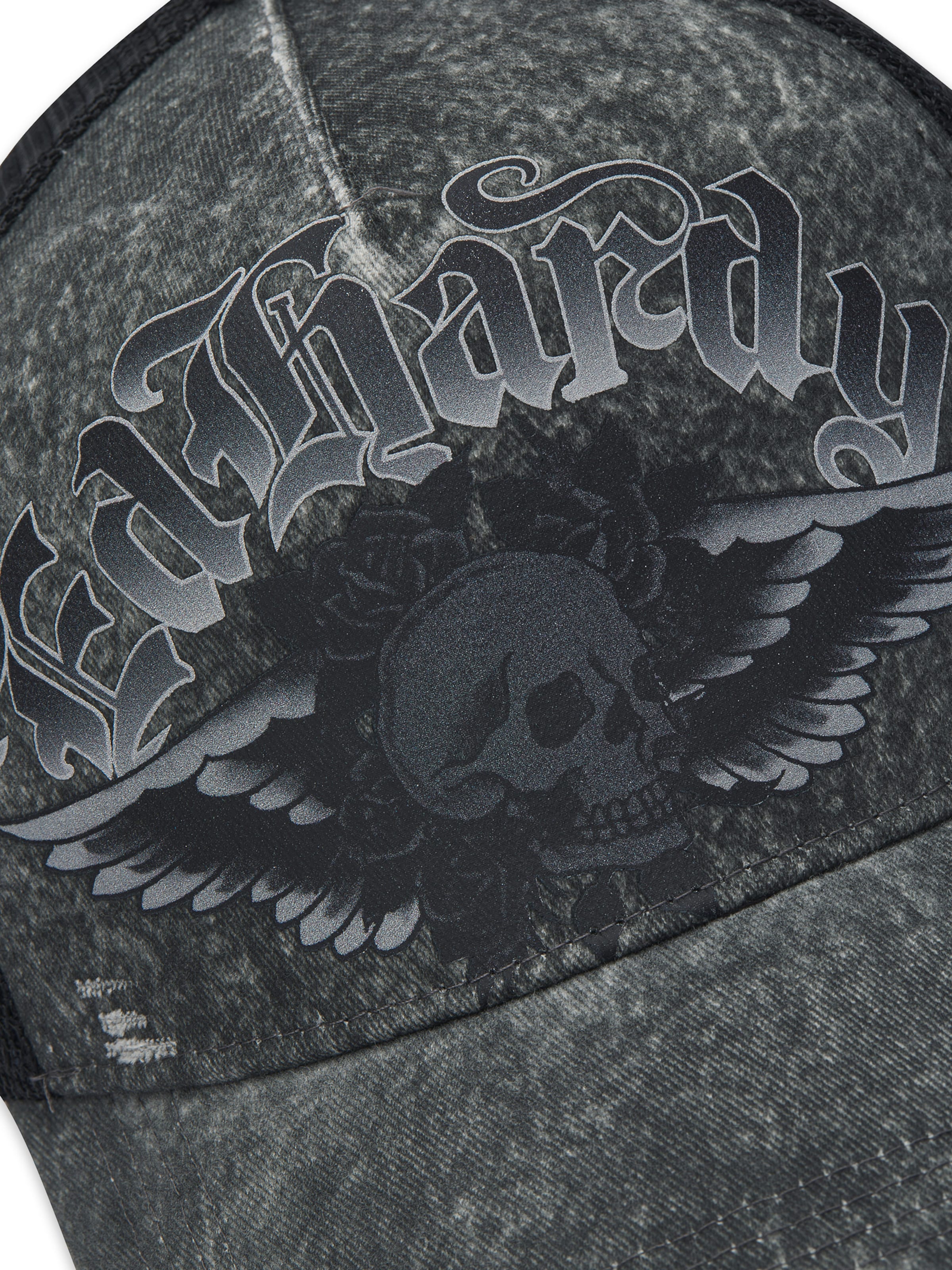 Ed Hardy Keps 'Flaming Gothic Skull' i grå