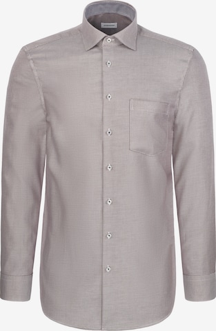 Coupe slim Chemise business SEIDENSTICKER en marron : devant
