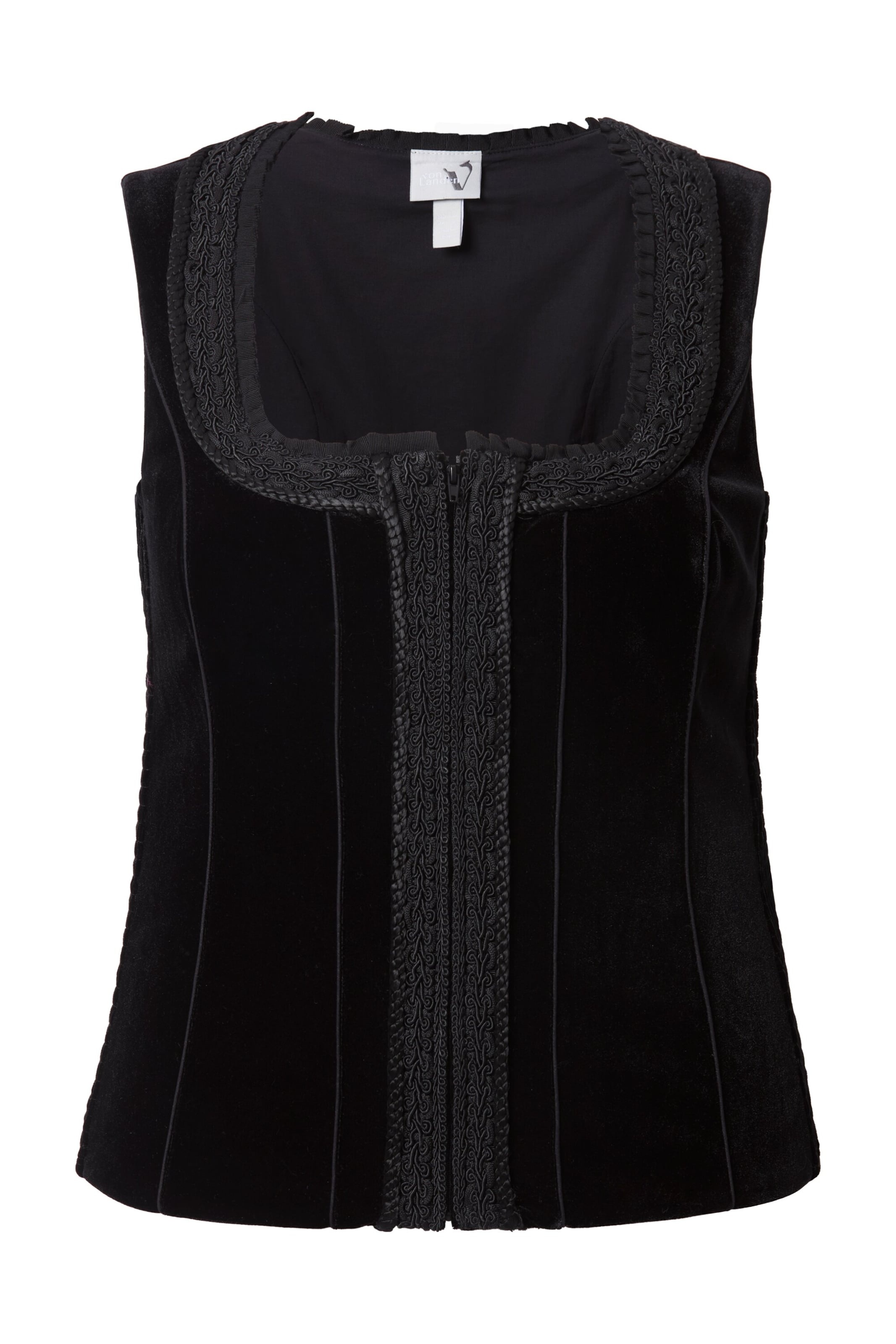 Ulla Popken Klederdracht blouse in Zwart: voorkant