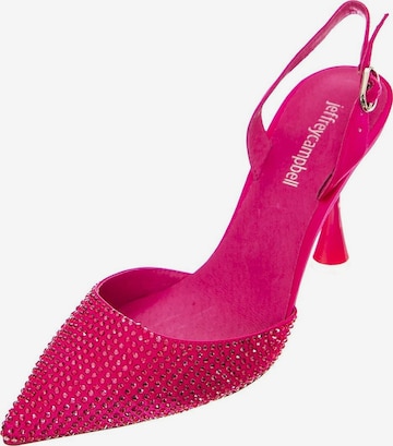 Jeffrey Campbell Slingpumps 'ZIVOTE FUCHSIA FABRIC' in Roze: voorkant