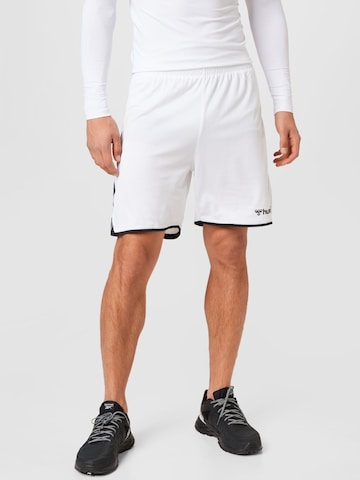 Regular Pantalon de sport 'Poly' Hummel en blanc : devant