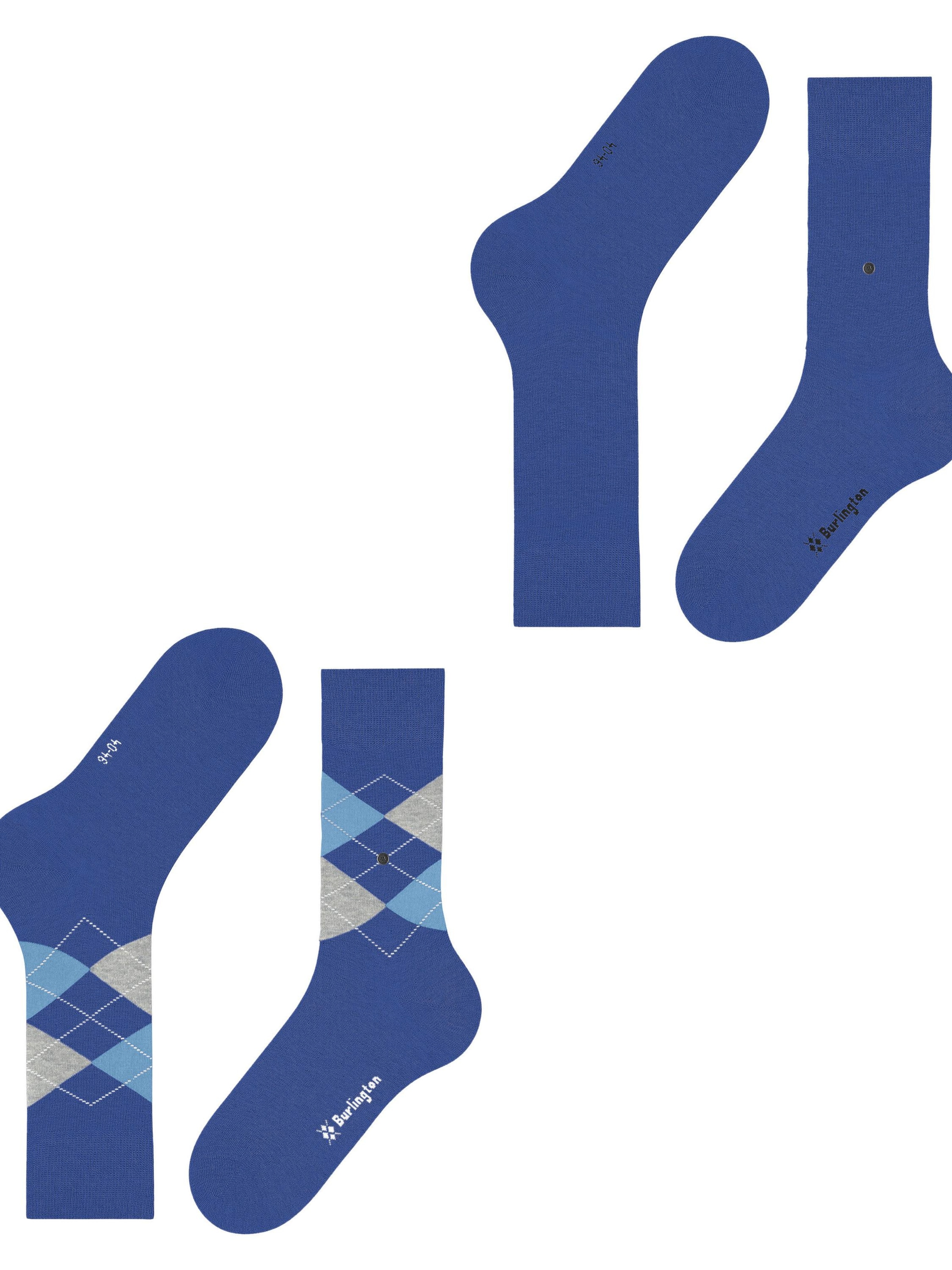 BURLINGTON Socks 'Everyday Argyle Mix 2-Pack' in Blue