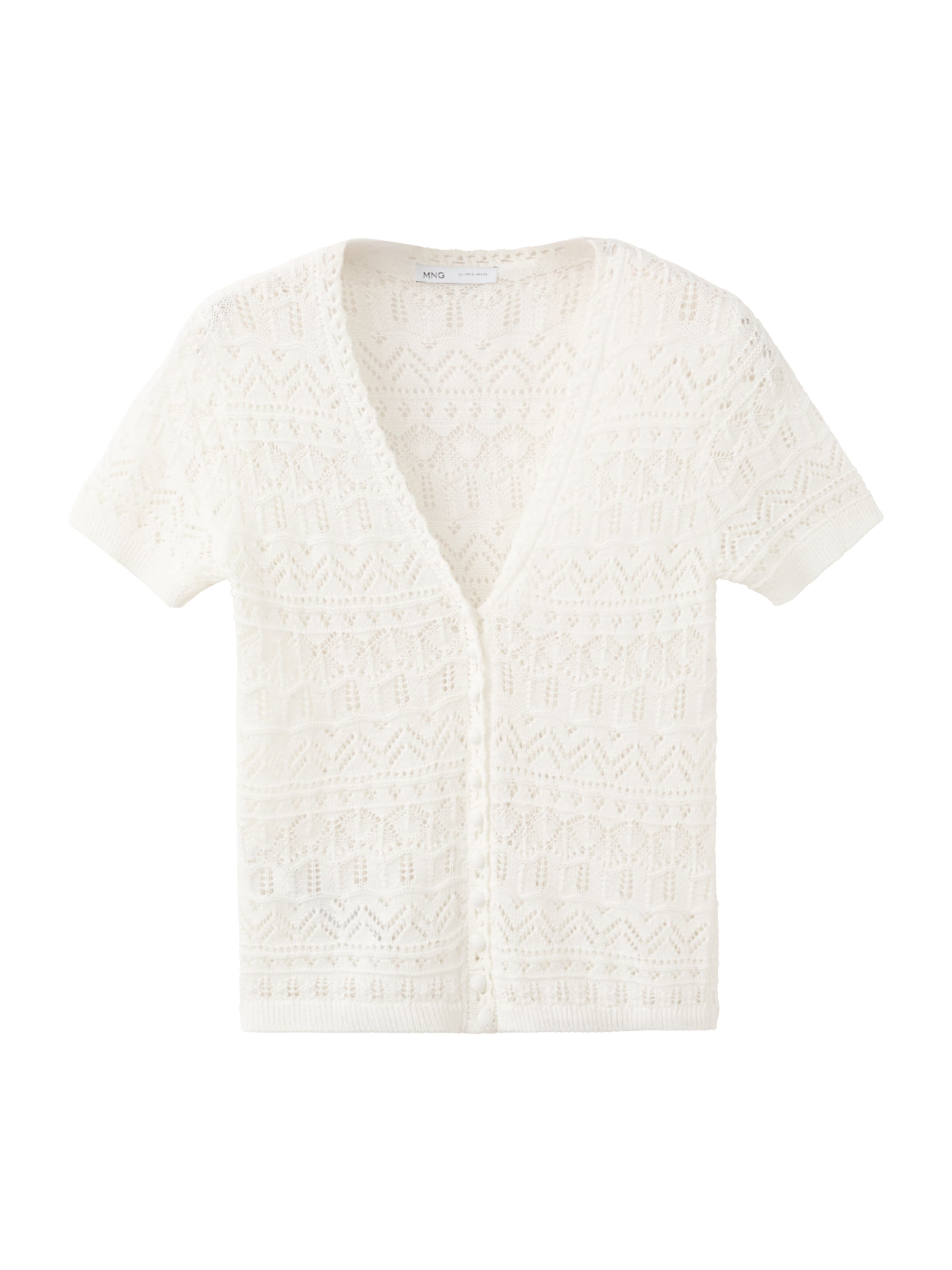 MANGO Gebreid vest 'SIKAN' in Beige: voorkant