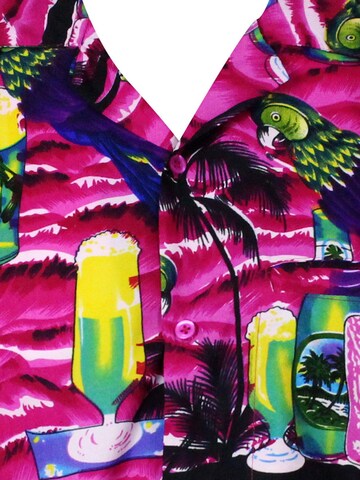 King Kameha Shirt 'Parrot Beer' in Pink