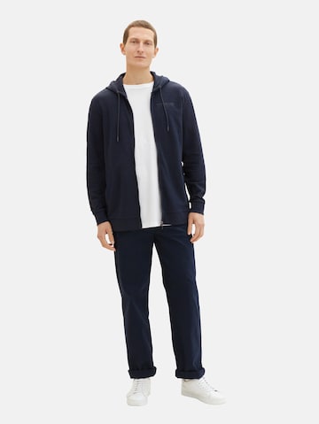 TOM TAILOR Zip-Up Hoodie in Blue