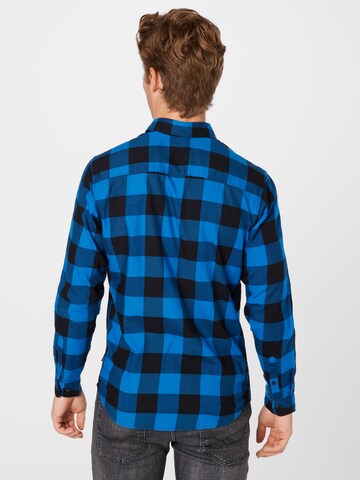 JACK & JONES Средняя посадка Рубашка 'JJEGingham' в Синий