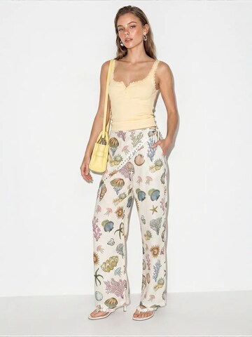 Wide Leg Pantalon Bianco Lucci en mélange de couleurs