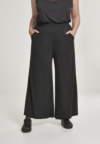 Wide leg Pantaloni de la Urban Classics pe negru: față