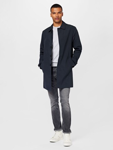 BURTON MENSWEAR LONDON Between-Seasons Coat 'Mac' in Blue