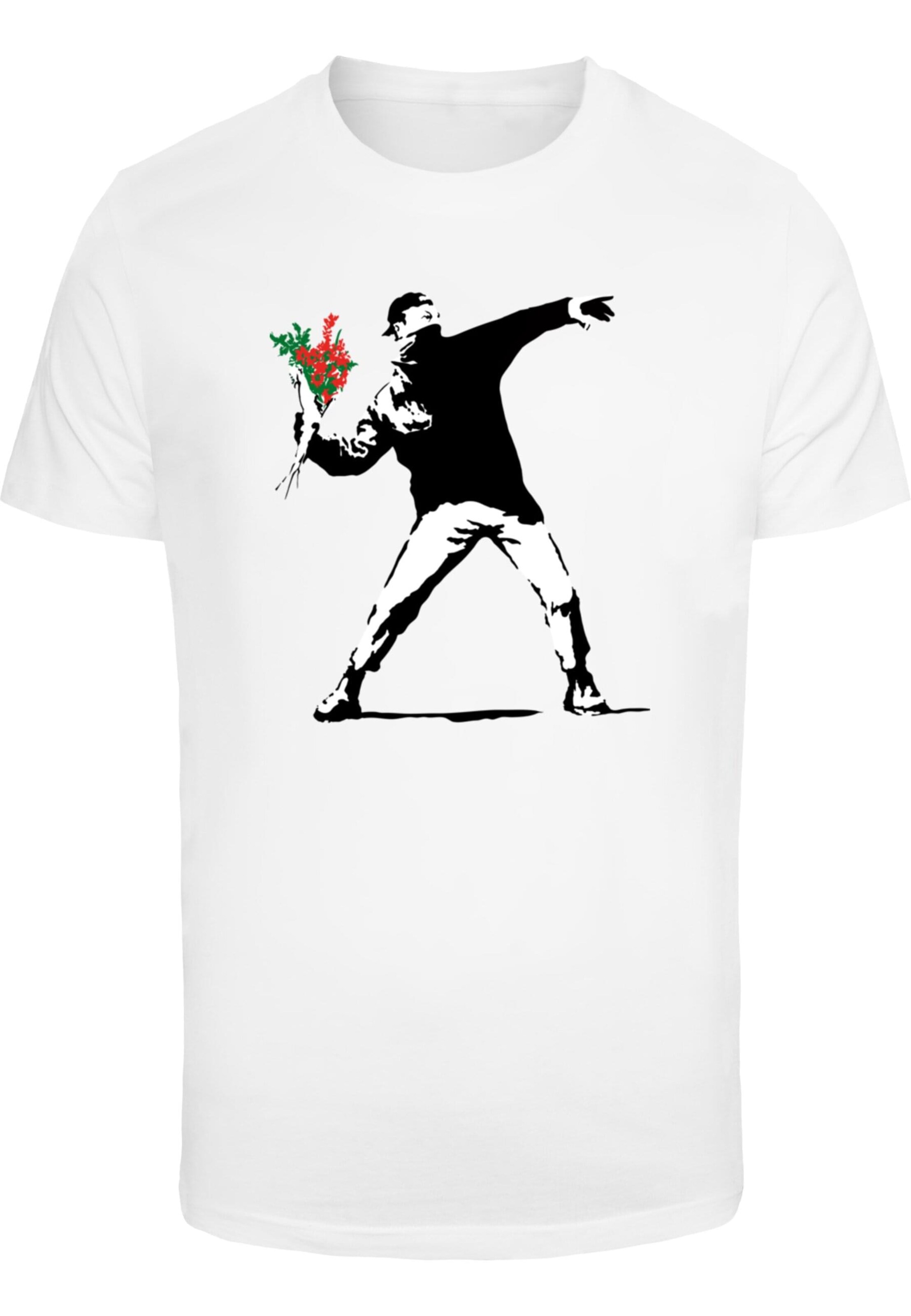 T-Shirt 'Banksy - Love Is In The Air' Merchcode en blanc : devant