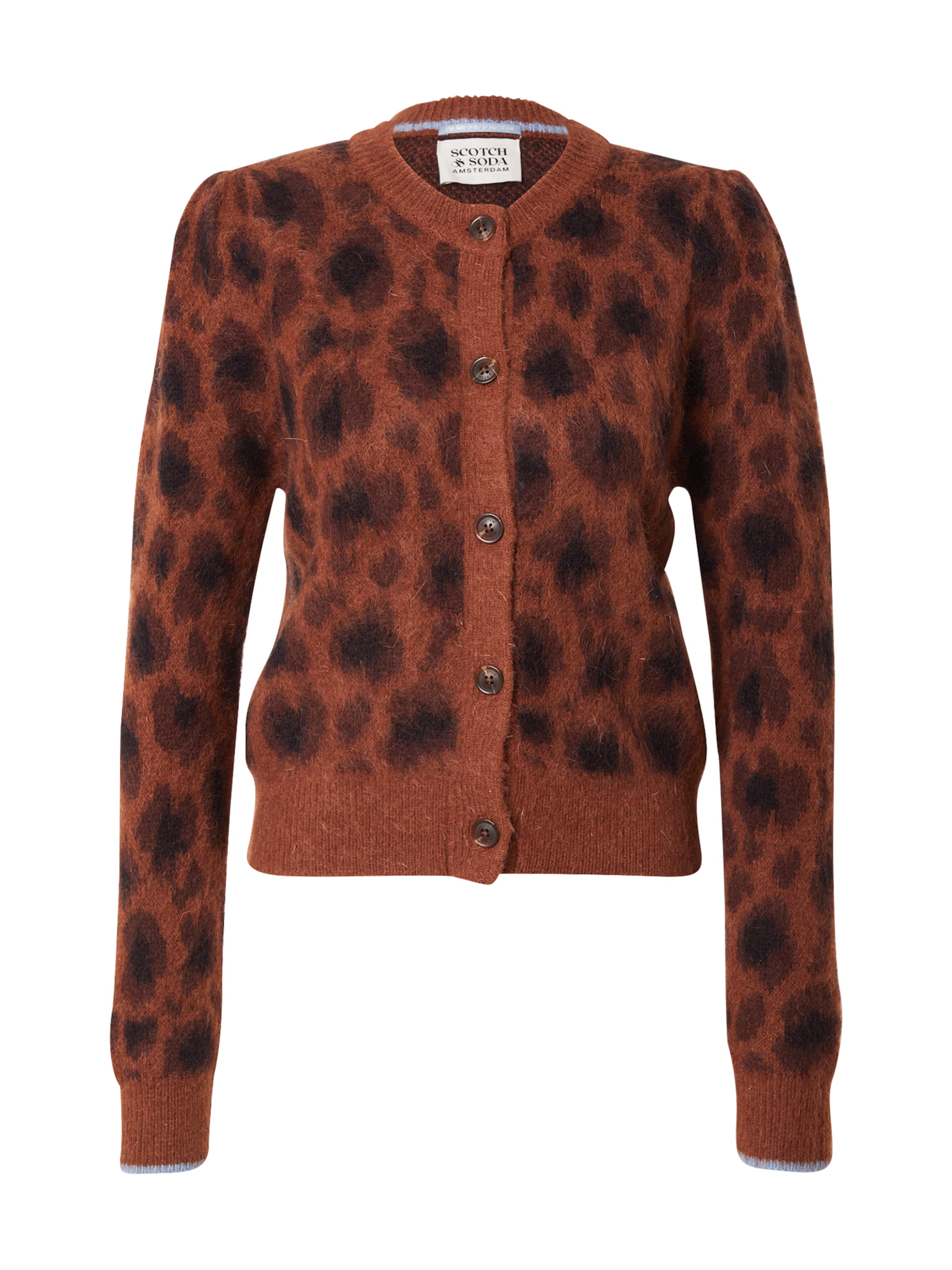 SCOTCH & SODA Kardigán 'FUZZY JACQUARD' - hnedá / tmavohnedá / čierna, Produkt