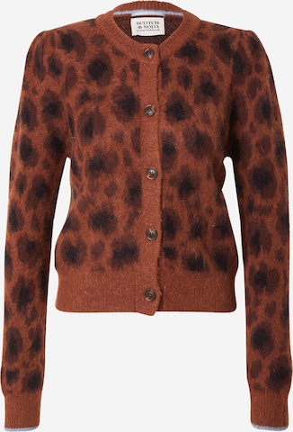 SCOTCH & SODA Neuletakki 'FUZZY JACQUARD' värissä ruskea: etupuoli