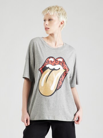 T-shirt 'IDA ROLLING STONES' Noisy may en gris : devant