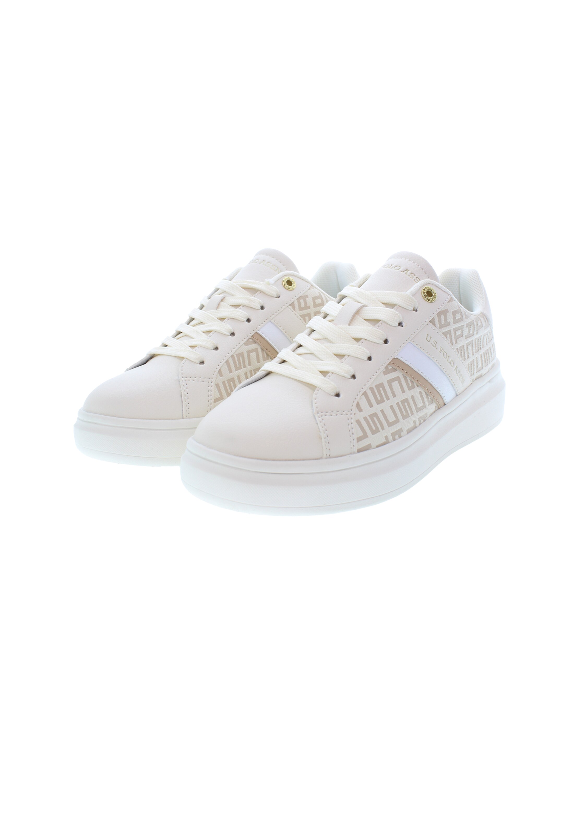 Sneaker bassa U.S. POLO ASSN. di colore beige / marrone chiaro / bianco, Visualizzazione prodotti